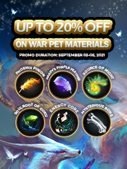 Up to 20% OFF on War Pet Materials